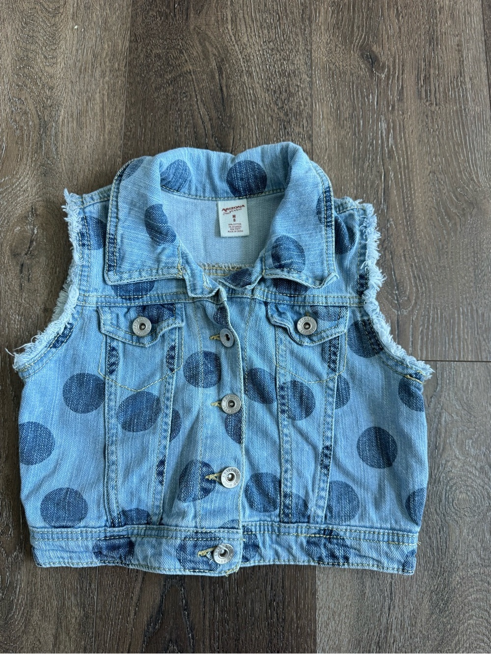 Arizona Jean Vintage Light Blue Denim Vest Size 8